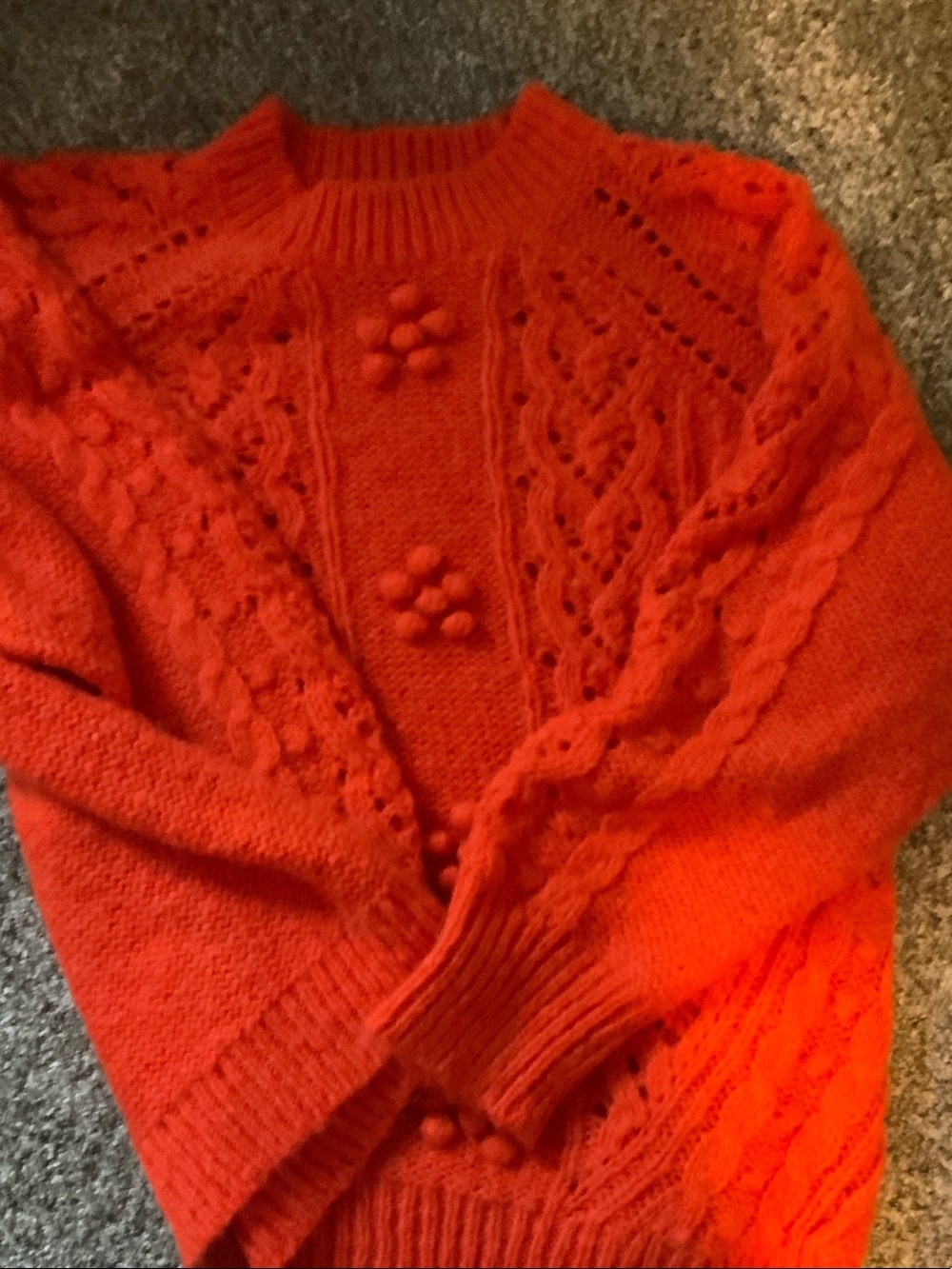 J. Crew Bright Orange Knit Pom-Pom Crewneck Sweater